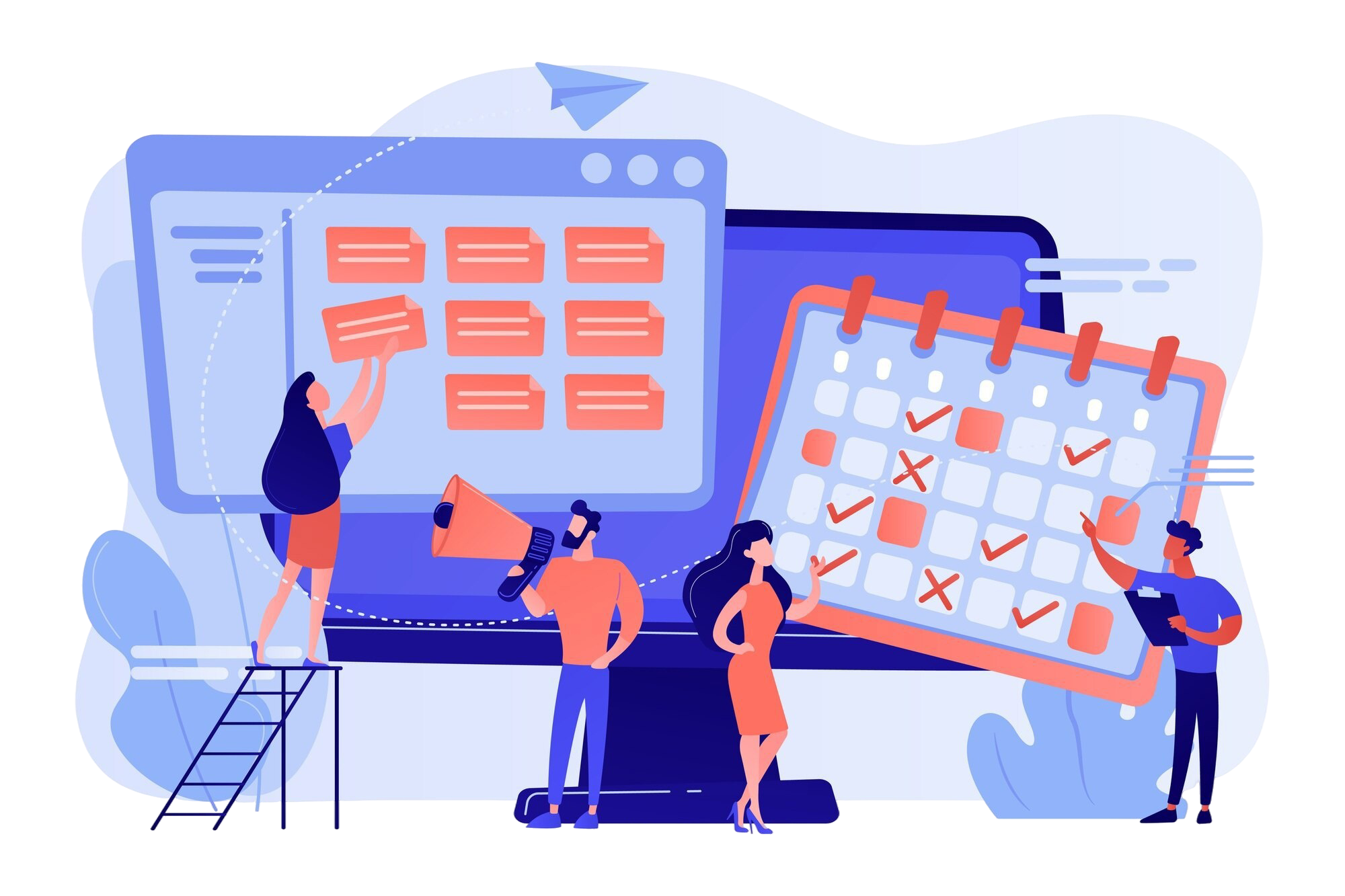 Project management and workflow illustration